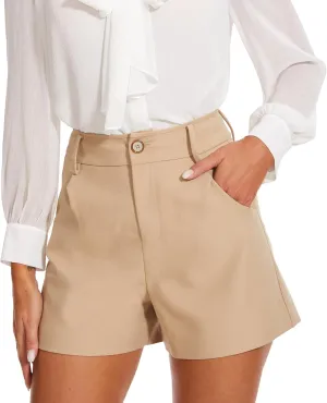 Ginasy Summer High Waisted Shorts for Women - Trendy Dressy Casual Wide Leg With Pockets