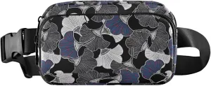 Gingko Leaves Black Grey Fanny Packs Women Waterproof Hip Bag Belt Pouch Cute Waist Pouch for Women