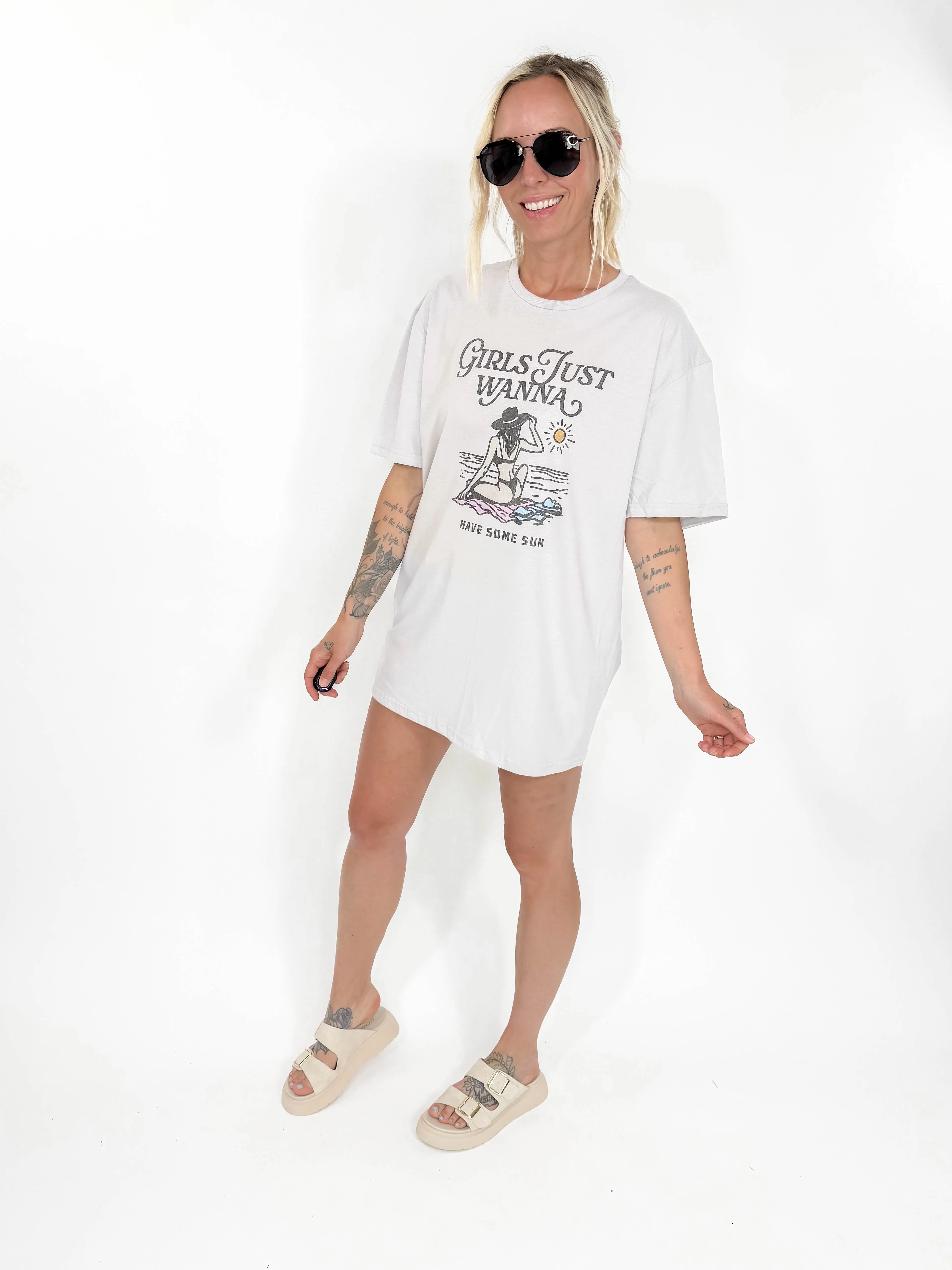 Girls Just Wanna Have Sun Oversized Tee