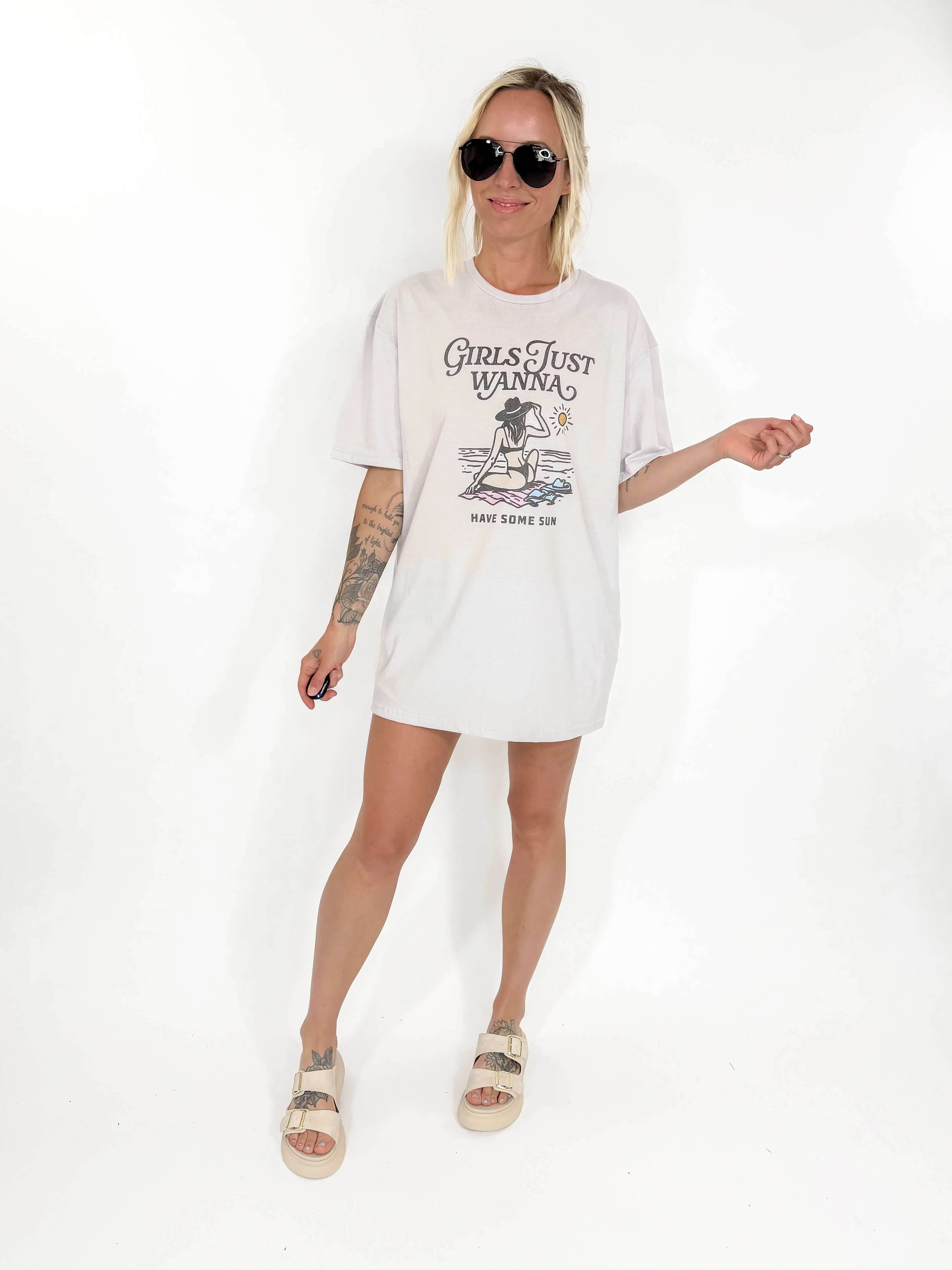 Girls Just Wanna Have Sun Oversized Tee