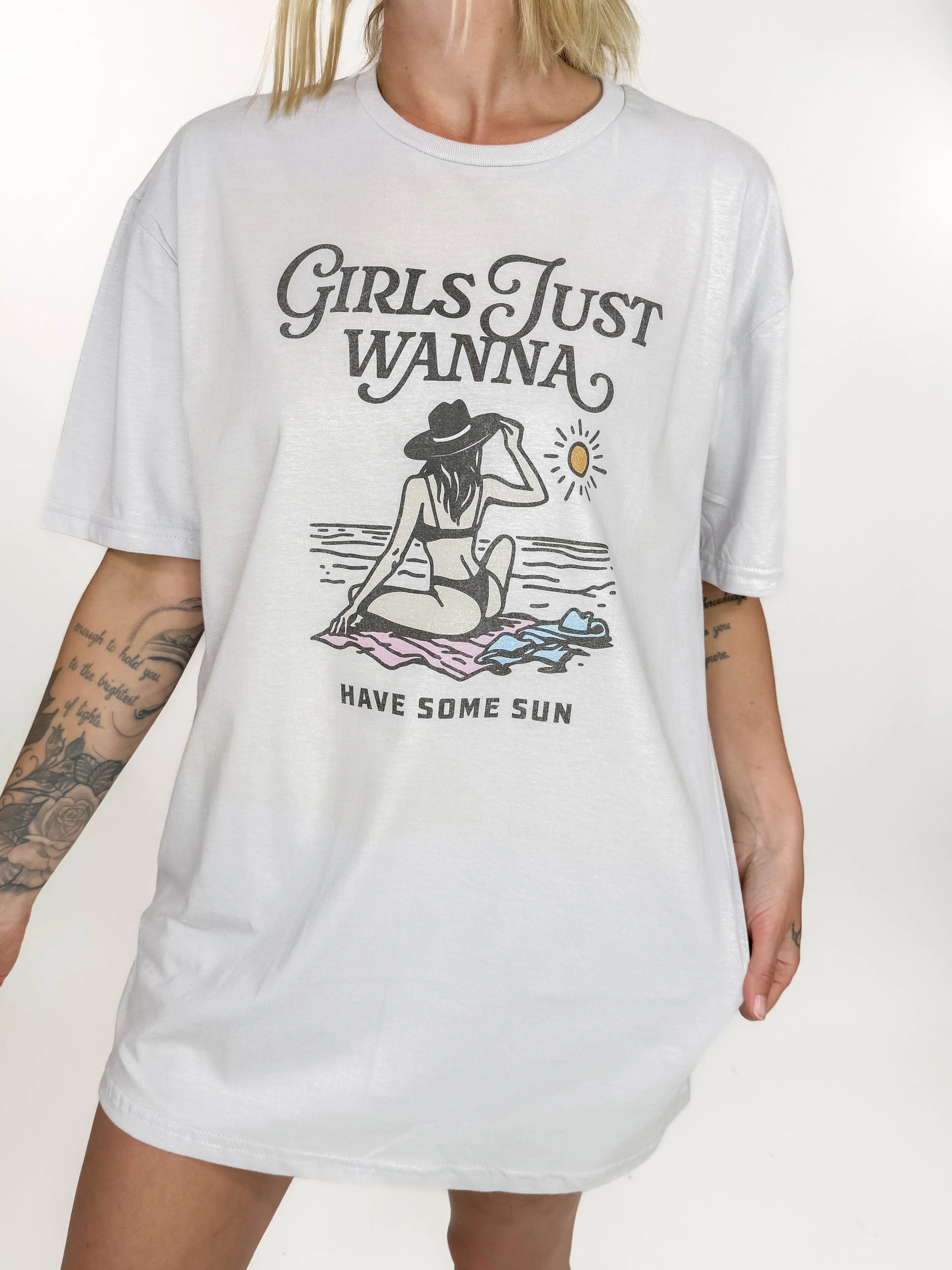 Girls Just Wanna Have Sun Oversized Tee