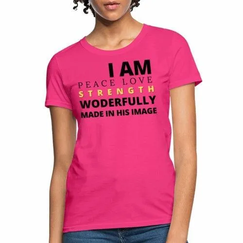 Graphic T-shirt, i Am Peace Love Strength And Wonderfully Made Graphic