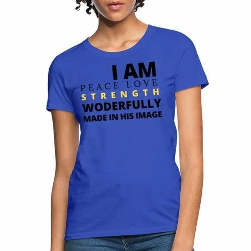 Graphic T-shirt, i Am Peace Love Strength And Wonderfully Made Graphic