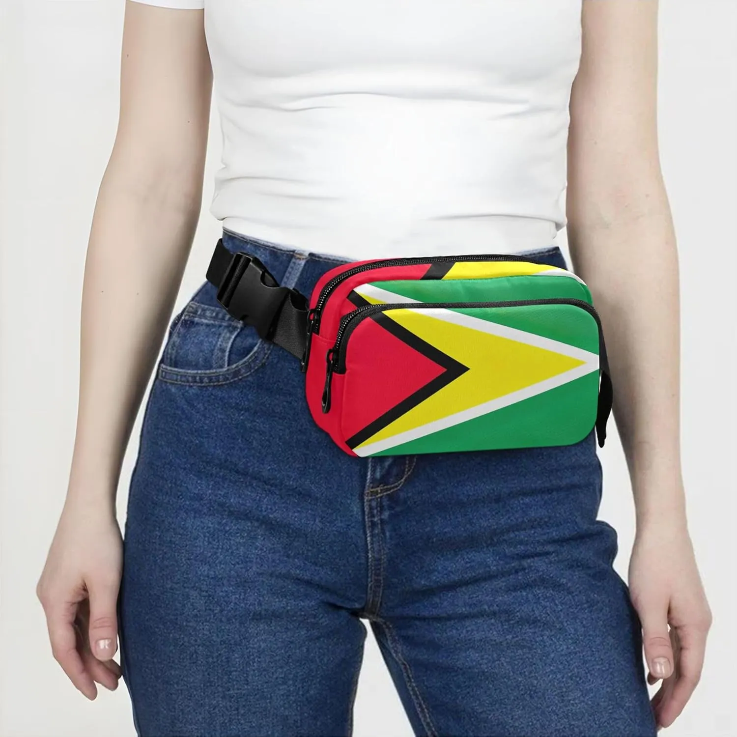 Guyana Flag Women Fanny Packs Waterproof Hip Pouch Belt Bag Cute Crossbody Waist Bag