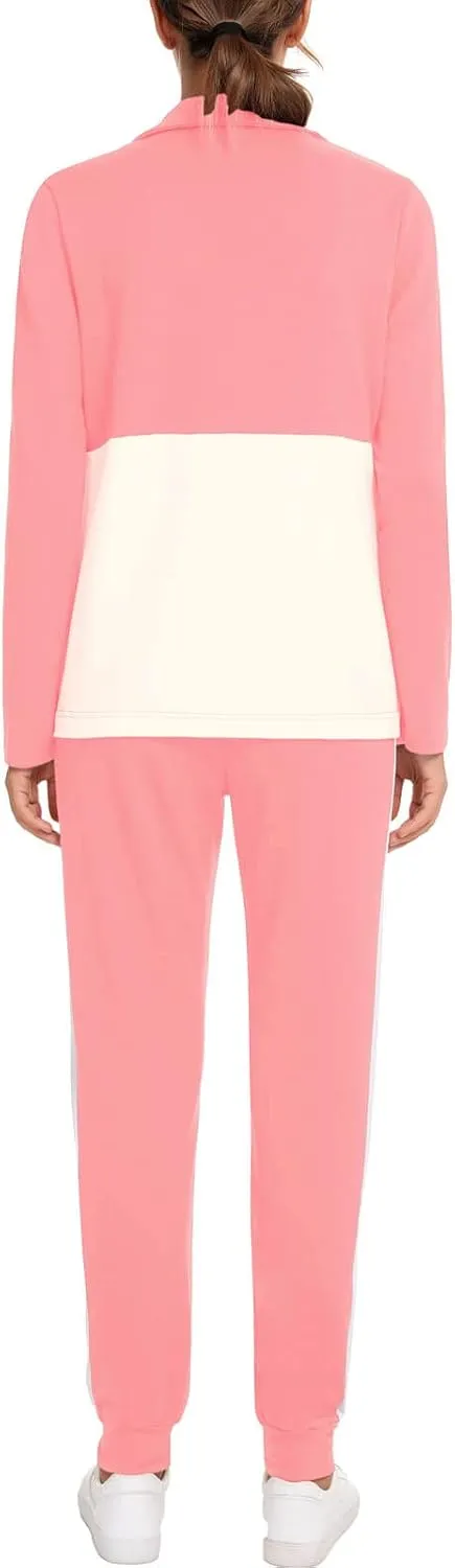 HALCYEEN Sweatsuits For Women Set 2 Piece Outfits For Women Jogging Suit Lounge Sweatshirt & Jogger Pants With Pockets