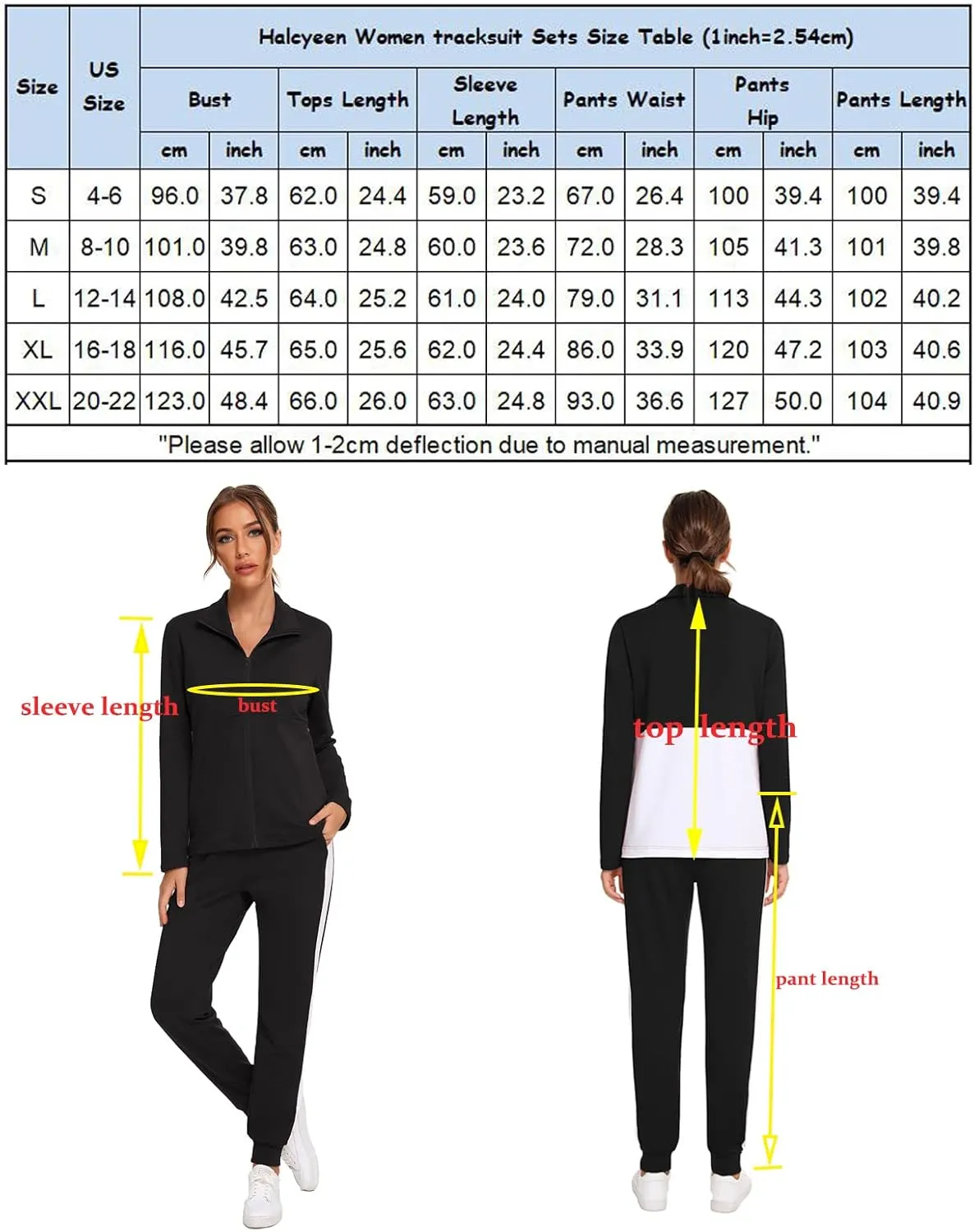 HALCYEEN Sweatsuits For Women Set 2 Piece Outfits For Women Jogging Suit Lounge Sweatshirt & Jogger Pants With Pockets