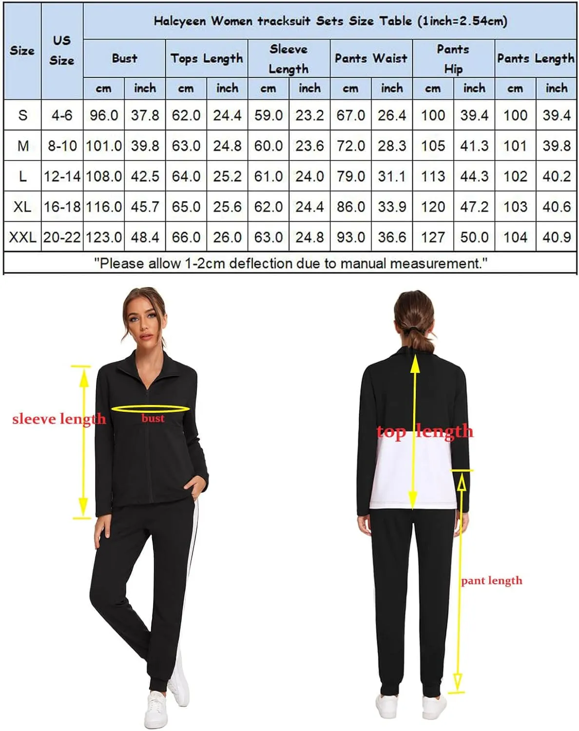 HALCYEEN Sweatsuits For Women Set 2 Piece Outfits For Women Jogging Suit Lounge Sweatshirt & Jogger Pants With Pockets