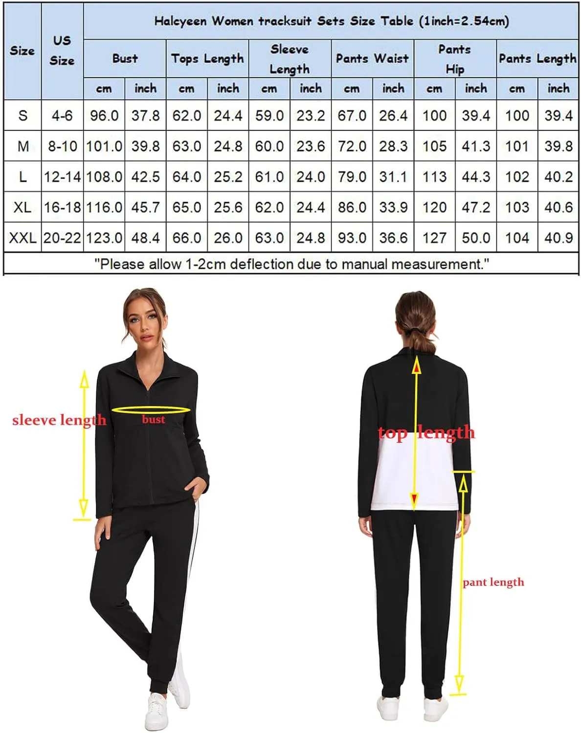 HALCYEEN Sweatsuits For Women Set 2 Piece Outfits For Women Jogging Suit Lounge Sweatshirt & Jogger Pants With Pockets