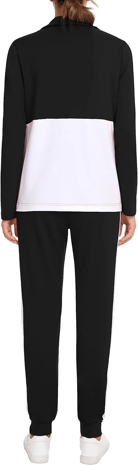 HALCYEEN Sweatsuits For Women Set 2 Piece Outfits For Women Jogging Suit Lounge Sweatshirt & Jogger Pants With Pockets