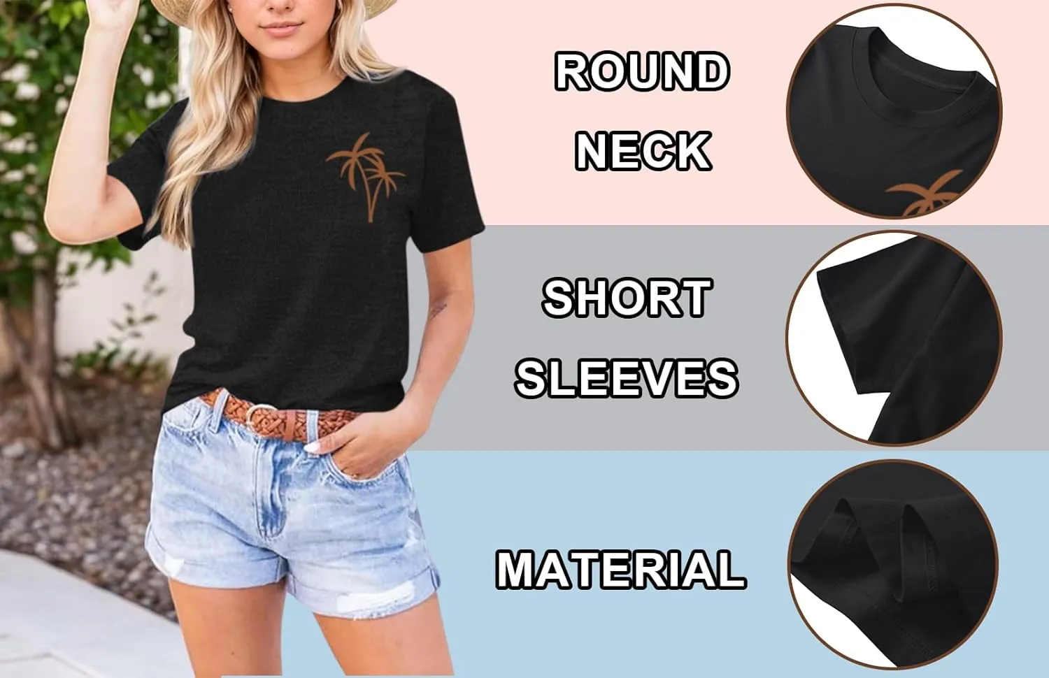 Hawaiian Shirts for Women Beach Hawaii Tropical Shirt Palm Tree Sunshine Graphic Tees Vacation Summer Vibes Tops