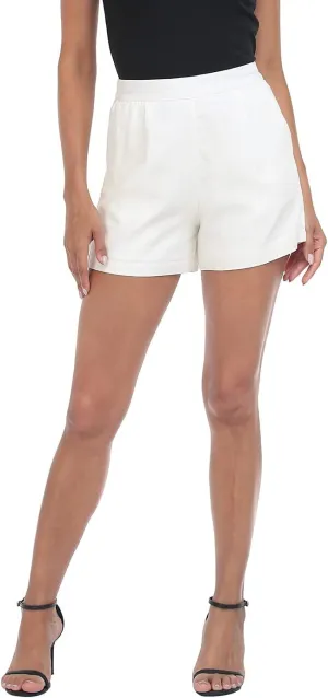 HDE High Waisted Linen Blend Pull On Dressy Summer Shorts for Women with Pockets