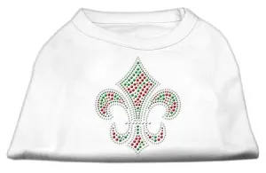 Holiday Fleur de lis Rhinestone Shirts White XL (16)