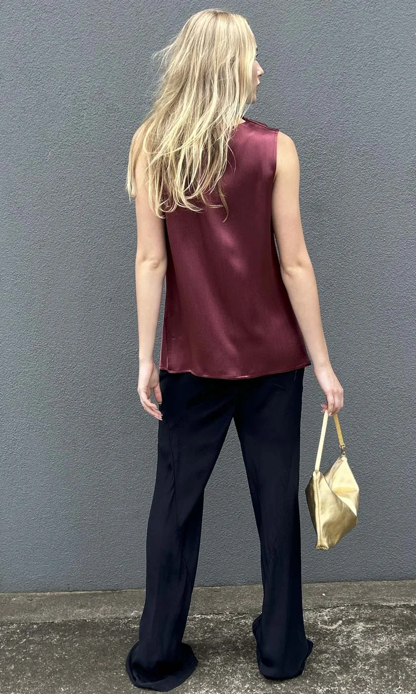 Hoss Solange Cowl Neck Top - Merlot