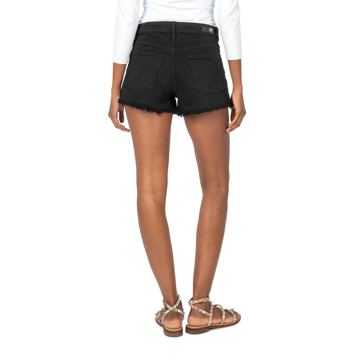 Kut From The Kloth Jane High Rise Long Short With Fray Hem