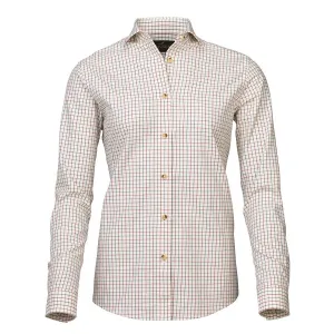 Laksen Eleanor Ladies Cotton Wool Tattersall Shirt - Wine/Loden