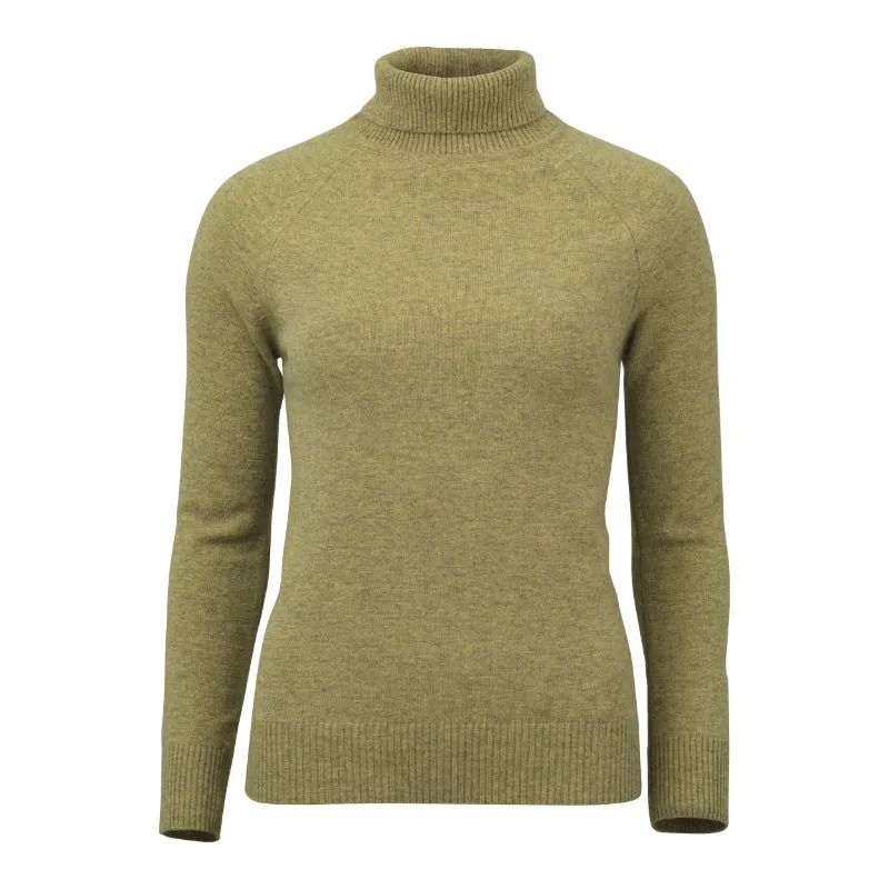 Laksen Kit Ladies Lambswool Cashmere Roll Neck Jumper - Mustard