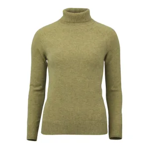 Laksen Kit Ladies Lambswool Cashmere Roll Neck Jumper - Mustard