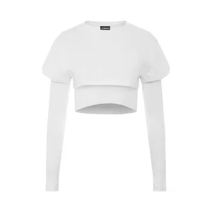 Layered Crop Top in White