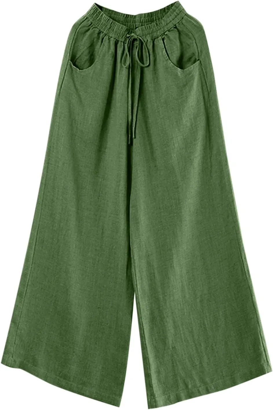 LCMTWX Summer Outfits for Women Casual Baggy Elastic Waist Trouser Wide Leg Pant with Pocket Fashion Pant Womens Palazzo