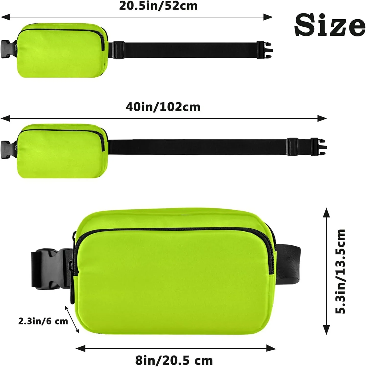 Lemon Green Light Lime Gradient Fanny Packs Women Hip Pouch Belt Bag Waterproof Hiking Waist Bag for Women