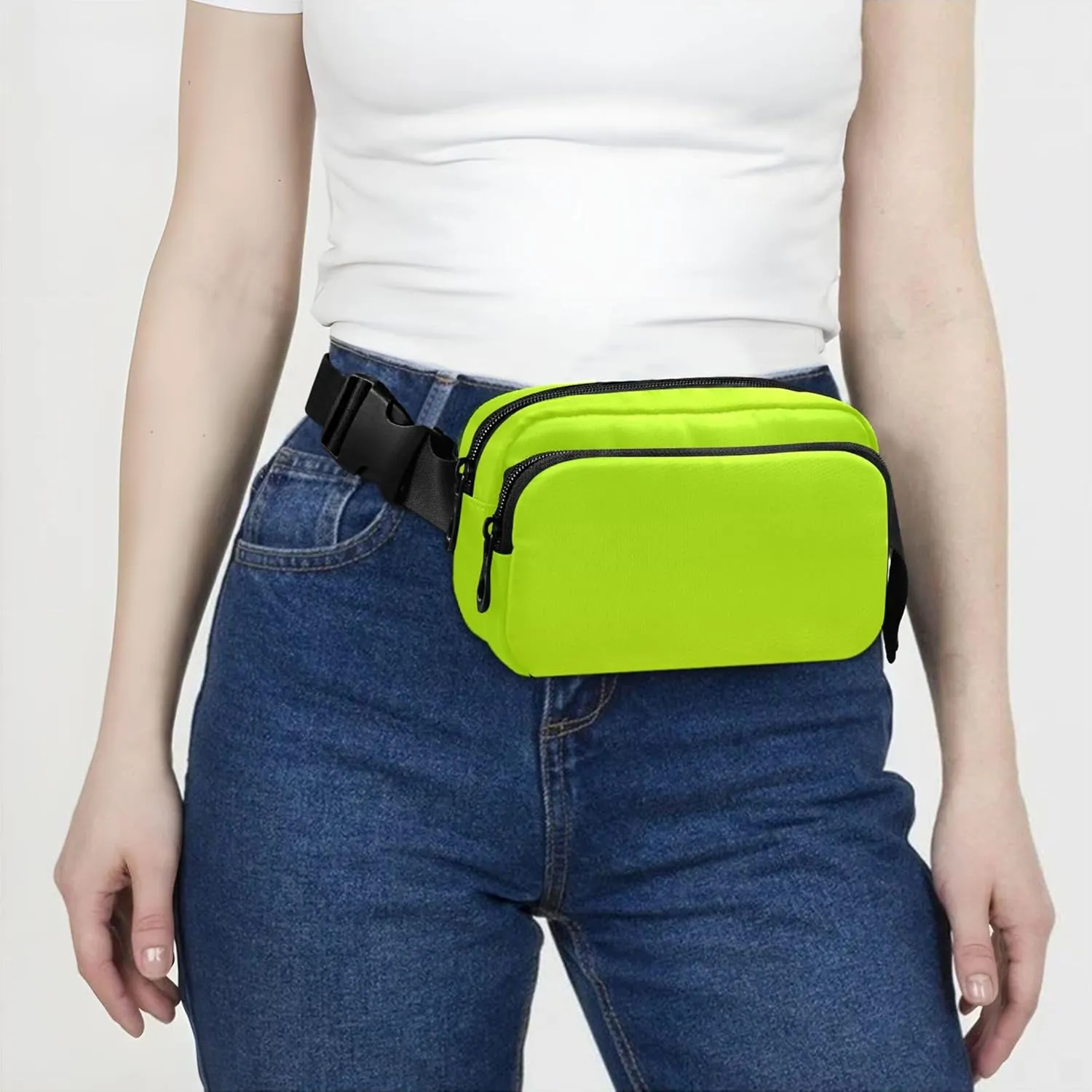 Lemon Green Light Lime Gradient Fanny Packs Women Hip Pouch Belt Bag Waterproof Hiking Waist Bag for Women
