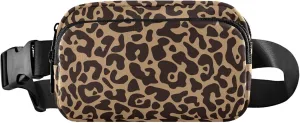 Leopard Brown Fanny Packs for Women Waterproof Hip Bag Belt Pouch Bright Color Travel Waist Pouch