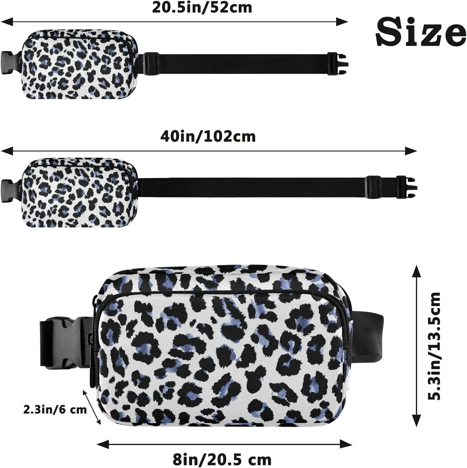 Leopard Watercolor Womens Fanny Pack Hip Pack Belt Pouch Waterproof Funny Cross Body Waist Pack