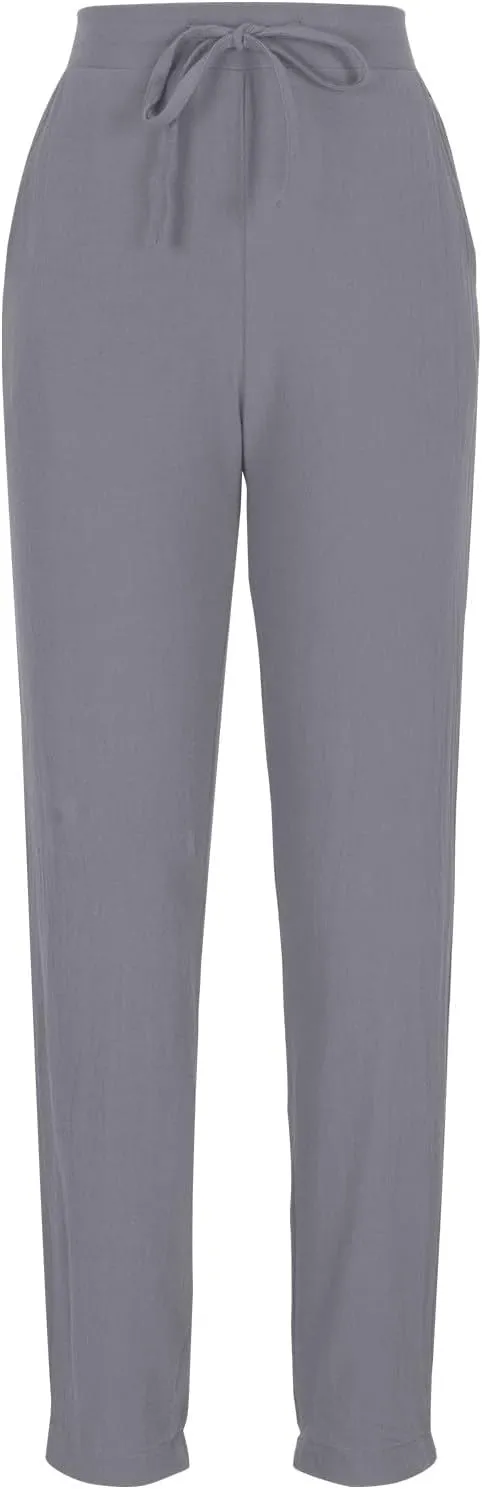 Linen Pants Women Summer Dressy Straight Wide Leg High Waisted Pants Casual Loose Plus Size Baggy Pants Trousers