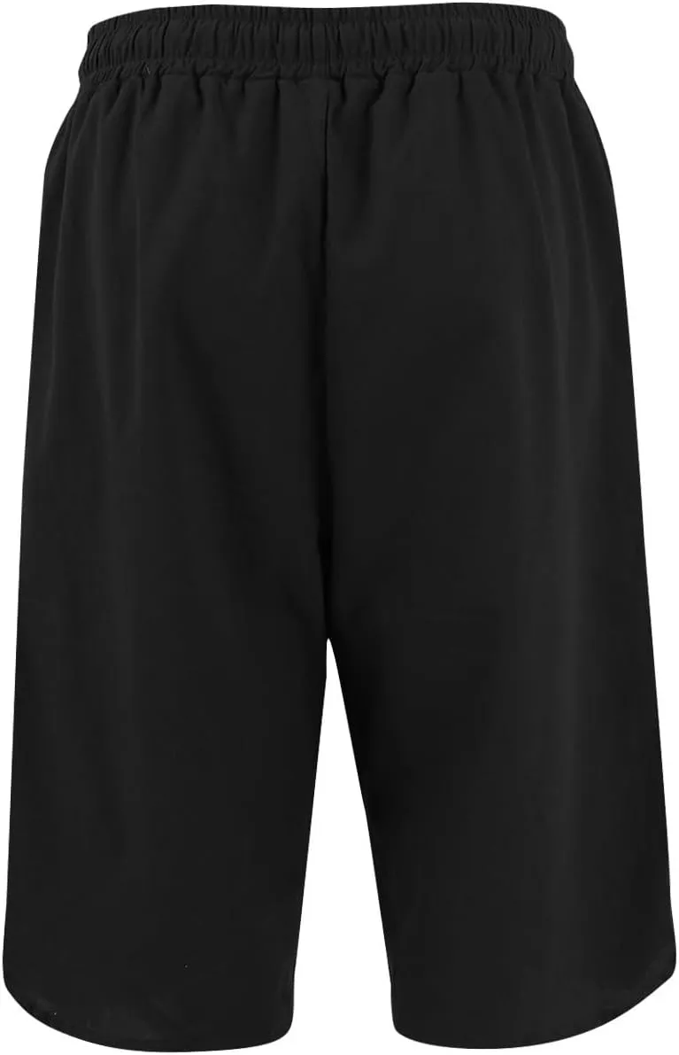 Linen Women's Shorts High Waisted Casual Wide Leg Drawstring Capri Pants with Pocket Knee Length