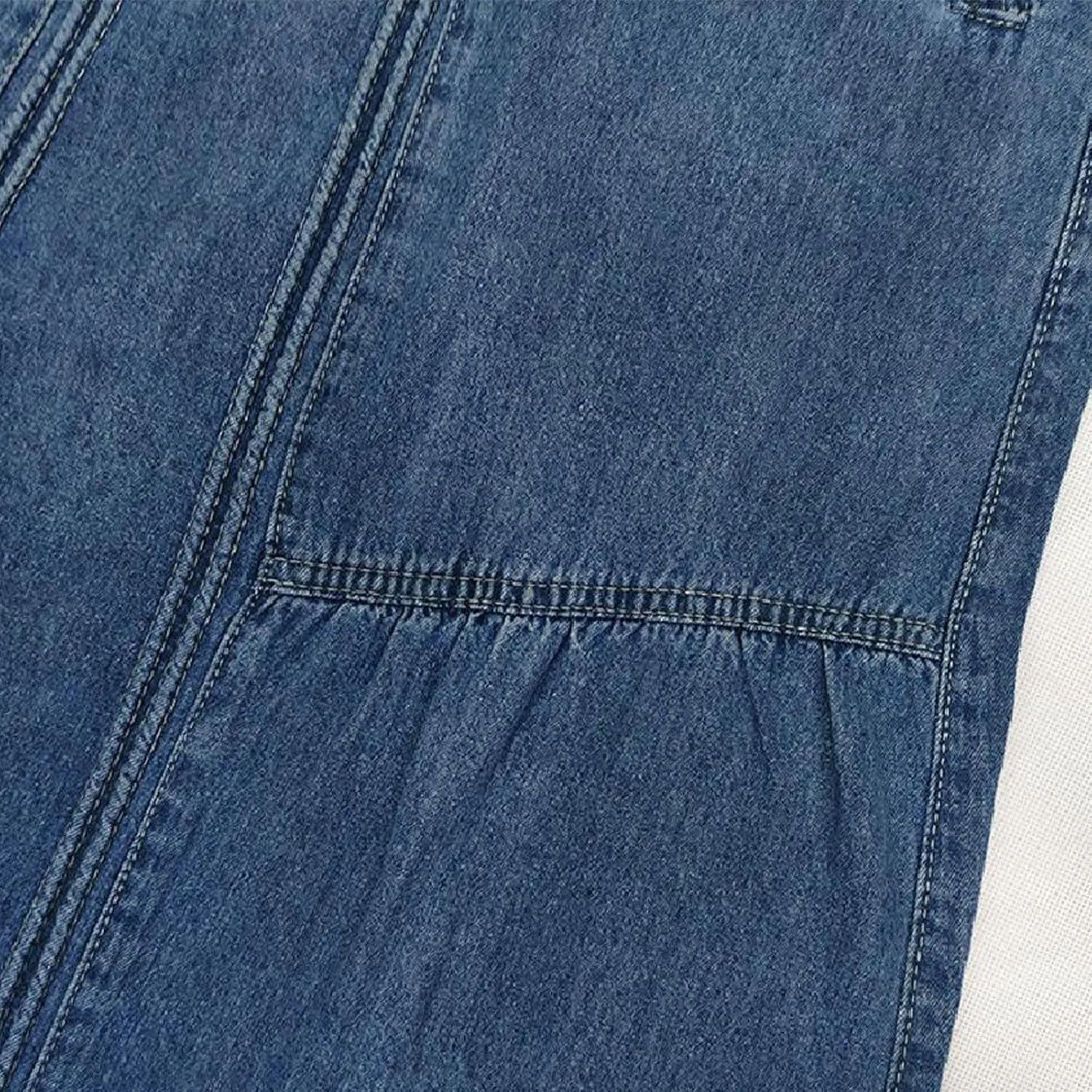 Long Skirts for Women Hip-Wrapped Buttons Denim Skirt A-Line Maxi Jean Skirts Trendy Slim Jeans Skirt with Pocket