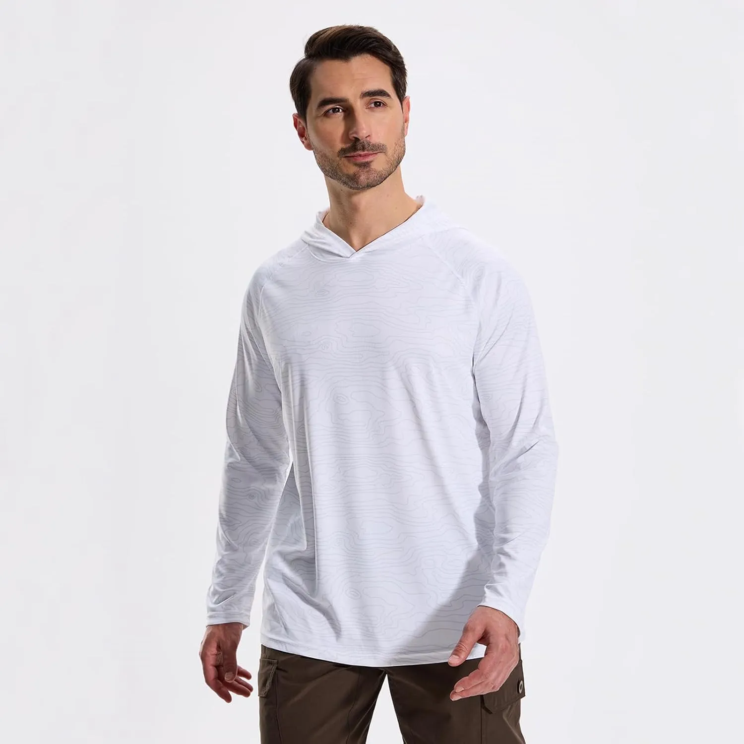 LOOGU Men's UPF 50  Sun Protection Hoodie Shirt Long Sleeve Rash Guard SPF T-Shirts for Fishing Hiking