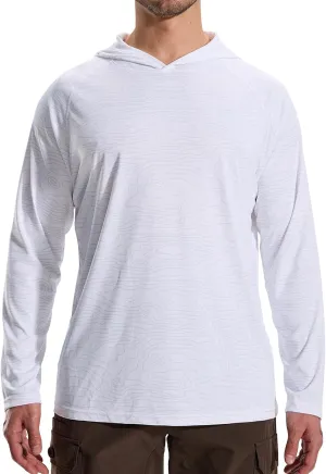 LOOGU Men's UPF 50  Sun Protection Hoodie Shirt Long Sleeve Rash Guard SPF T-Shirts for Fishing Hiking