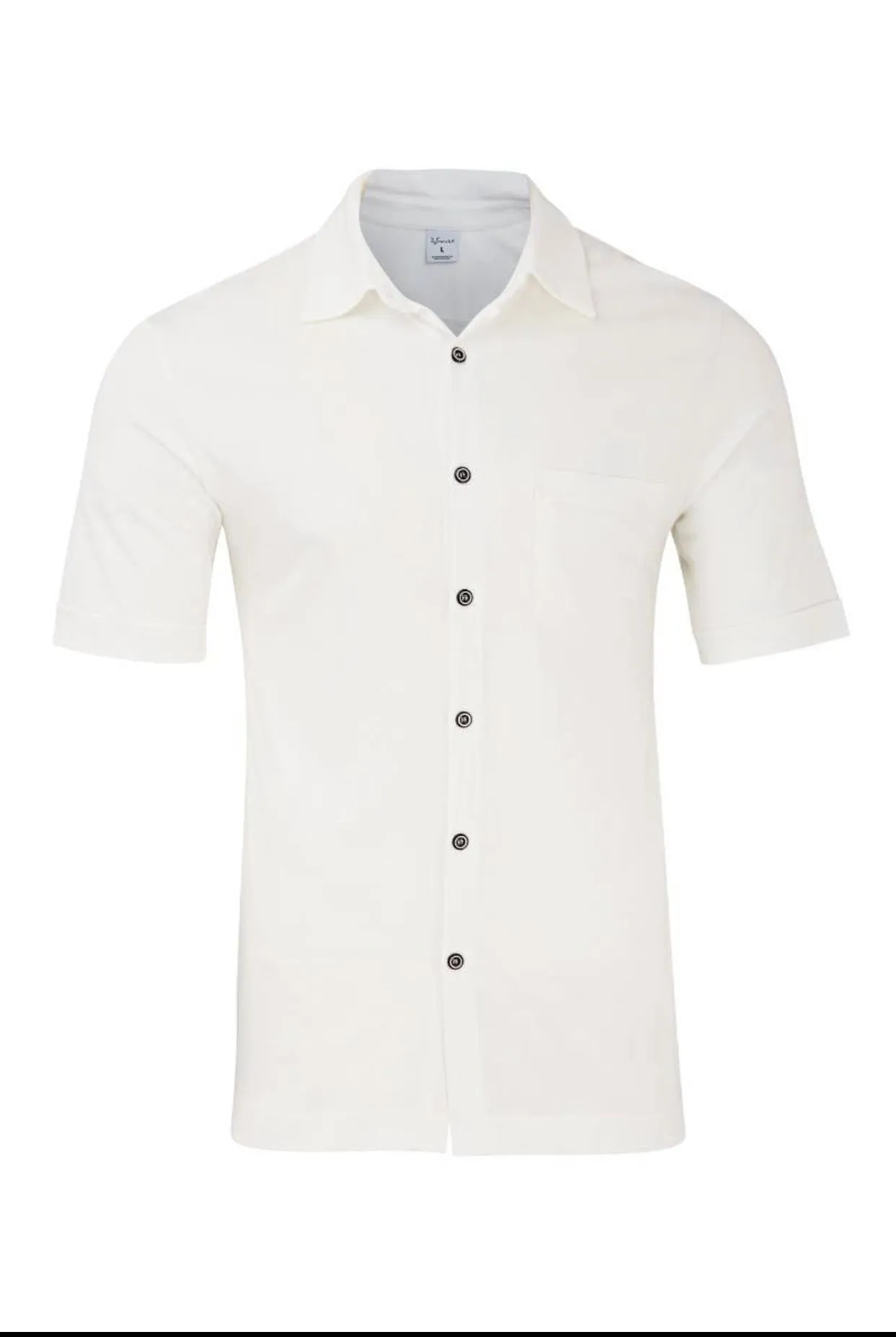 “Lucky” Linen Blend Muscle Shirt in White