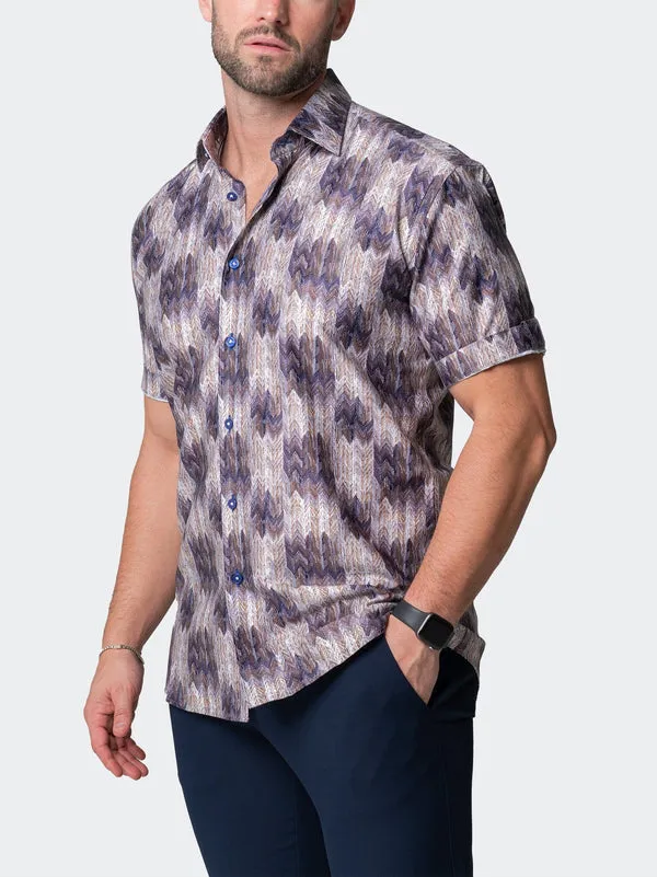 Maceoo Stretch Short-Sleeve Shirt | Galileo Puddle Brown