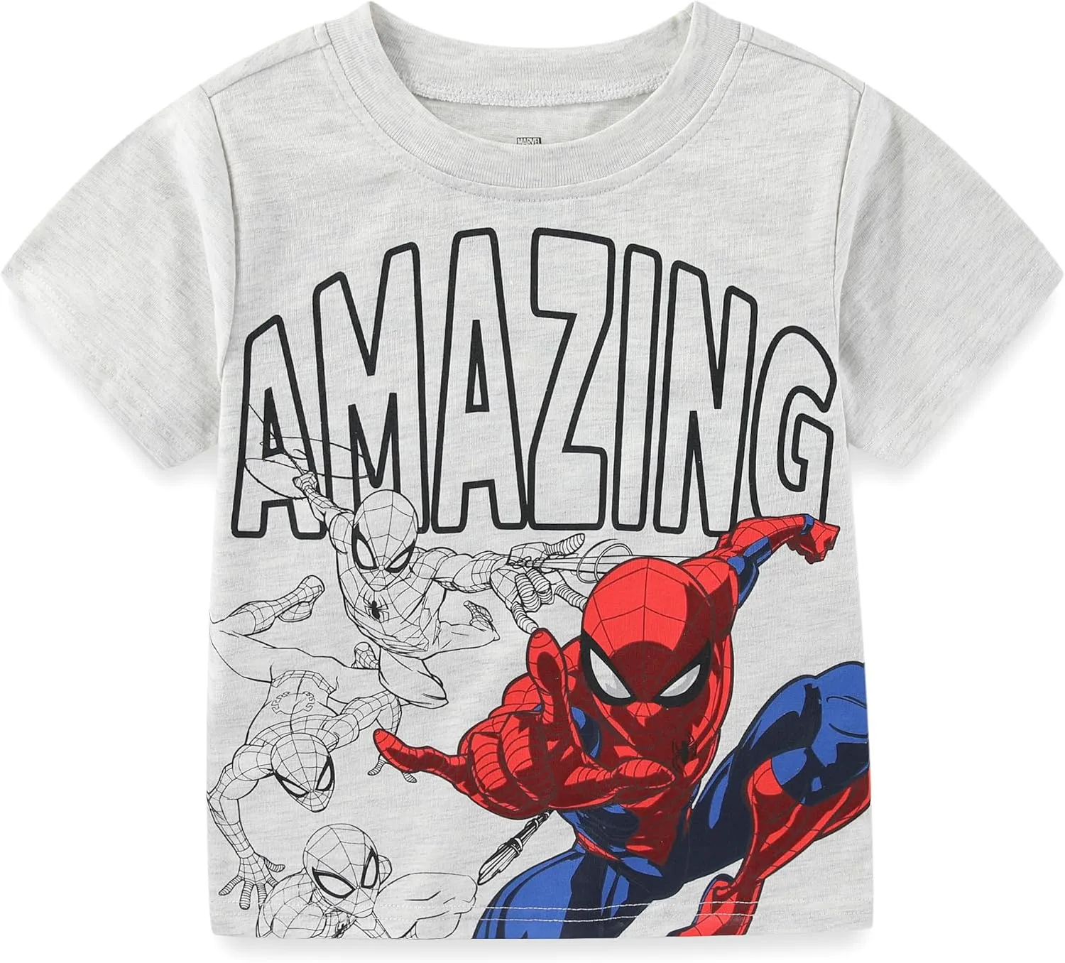 Marvel Spider-Man Boys 4 Piece Mix and Match T-shirts and Shorts Set for Toddlers