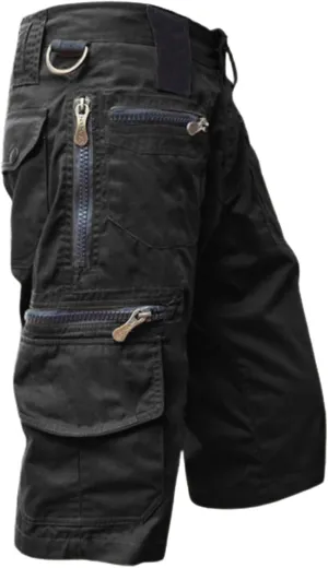 Men Cargo Shorts and Pants Leisure Color Fashion Men's Solid Summer Men's pants Chores Para Hombre Men's Cargo Black