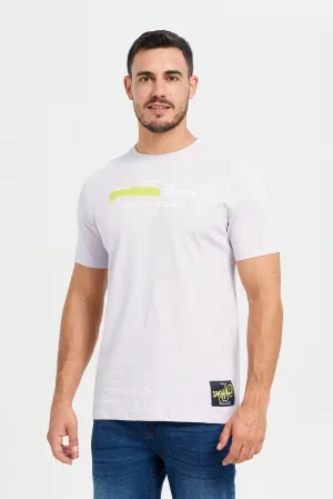 Men Lilac Printed Active T-Shirt