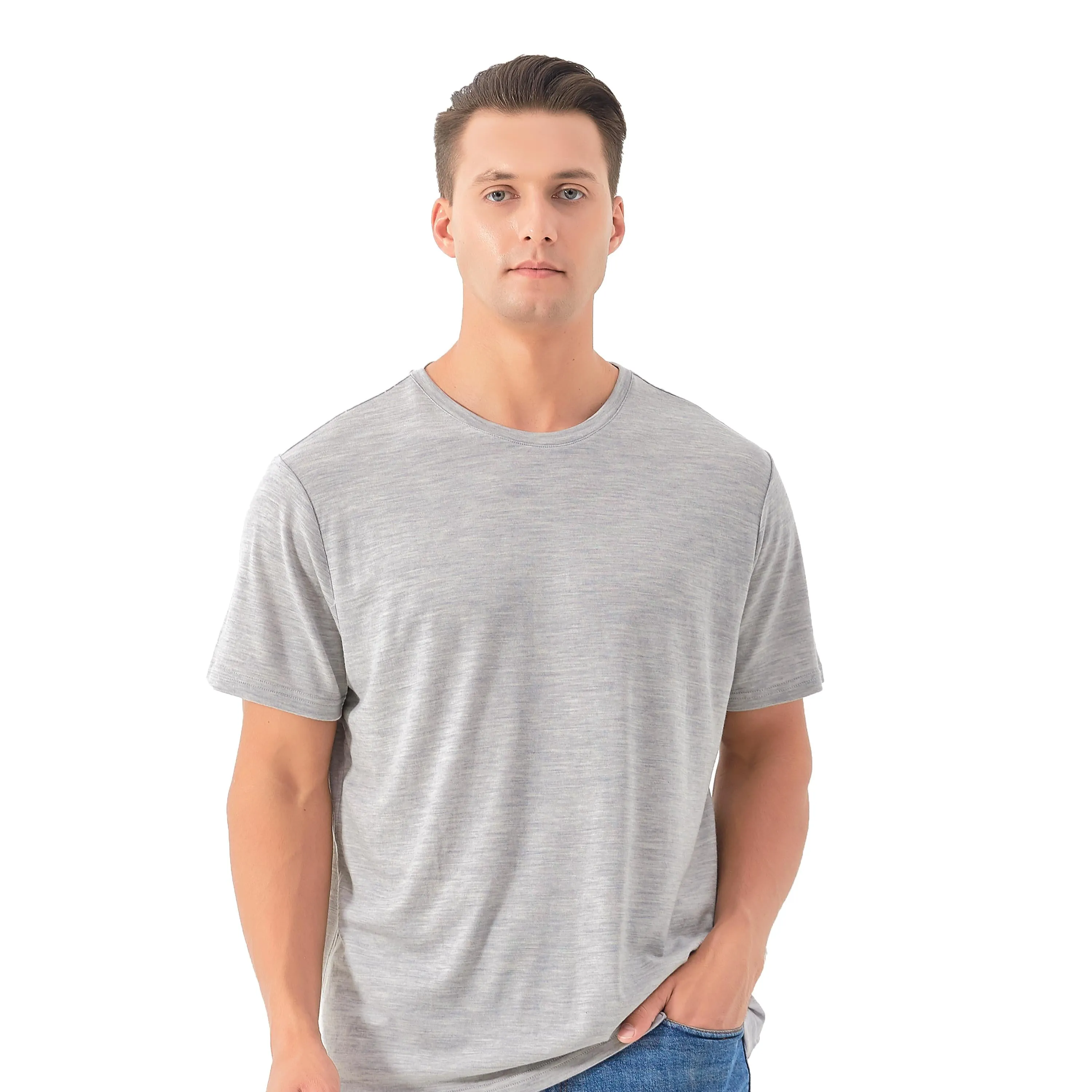 Men's 3 Pack // Merino 170g T‑Shirts - Light Gray/Charcoal/Camouflage