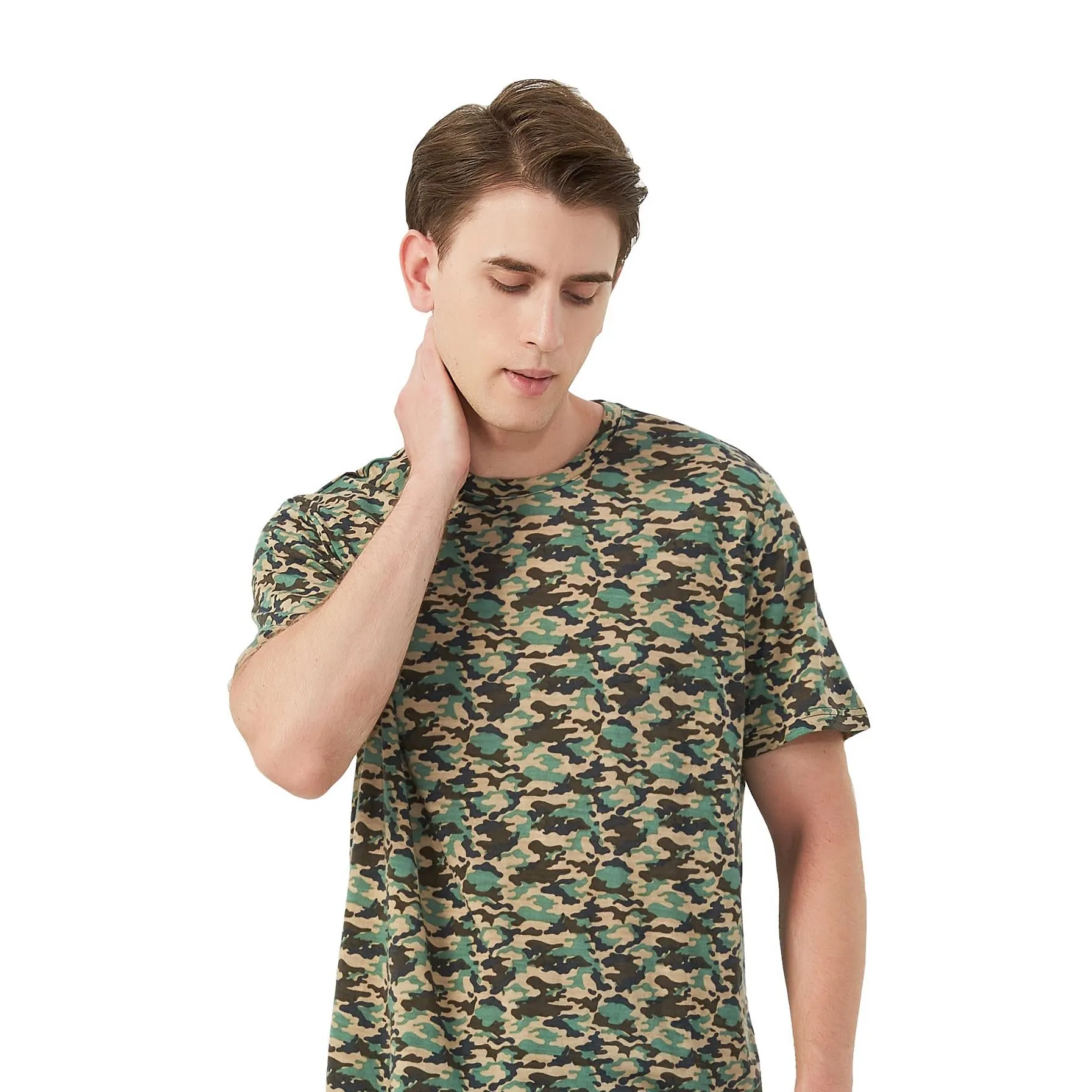 Men's 3 Pack // Merino 170g T‑Shirts - Light Gray/Charcoal/Camouflage