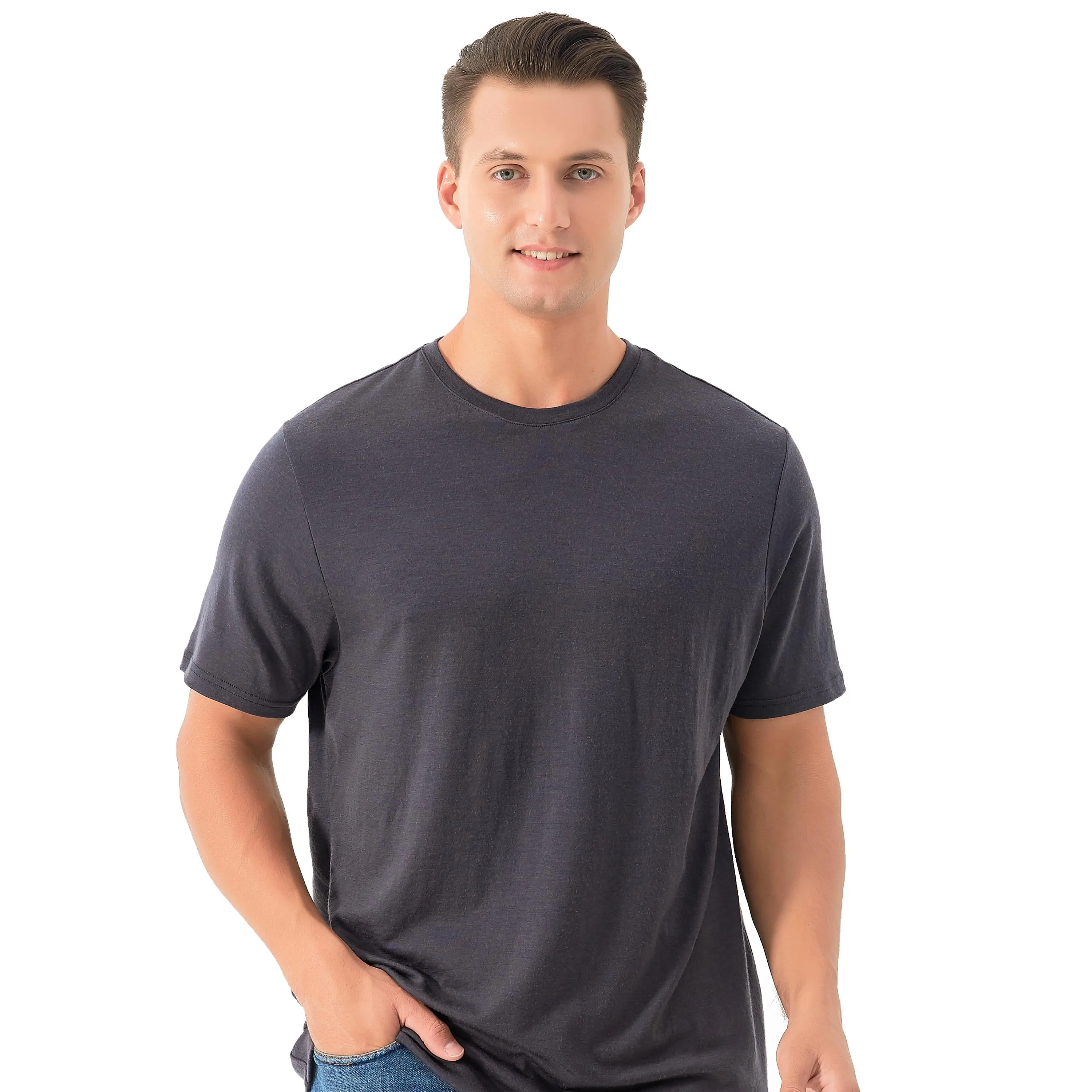 Men's 3 Pack // Merino 170g T‑Shirts - Light Gray/Charcoal/Camouflage