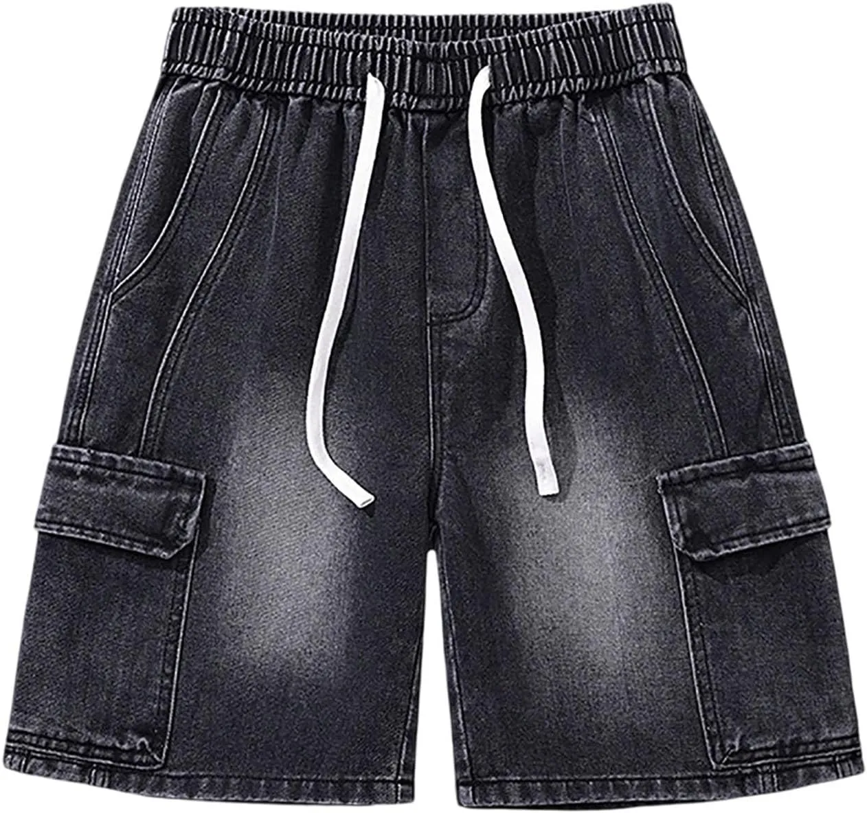 Mens Baggy Denim Jorts Y2K Grunge Loose Fit Hip Hop Jean Shorts Casual Short Jeans with Pockets Streetwear