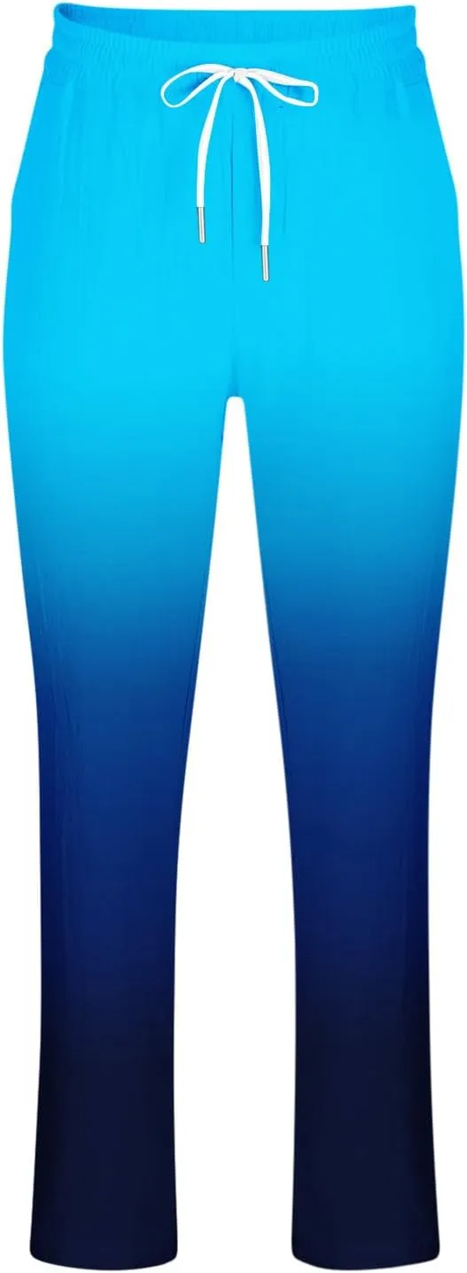 Mens Ombr Gradient Jogger Pants with Drawstring Elastic Relax Casual Sweatpants for Men Side Pockets Lounge Travel