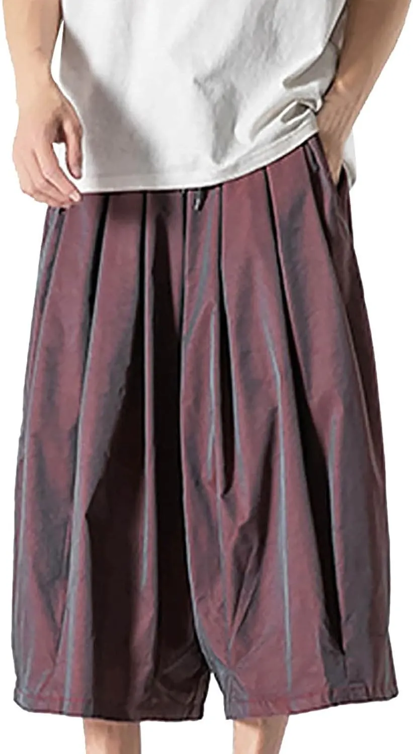 Men's Straight Wide Leg Harun Cargo Pants Neutral Gradient Casual Bell Bottoms Chinos Pants Men Slim Fit (03-Red, XL)