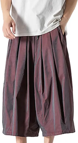 Men's Straight Wide Leg Harun Cargo Pants Neutral Gradient Casual Bell Bottoms Chinos Pants Men Slim Fit (03-Red, XXXXL)