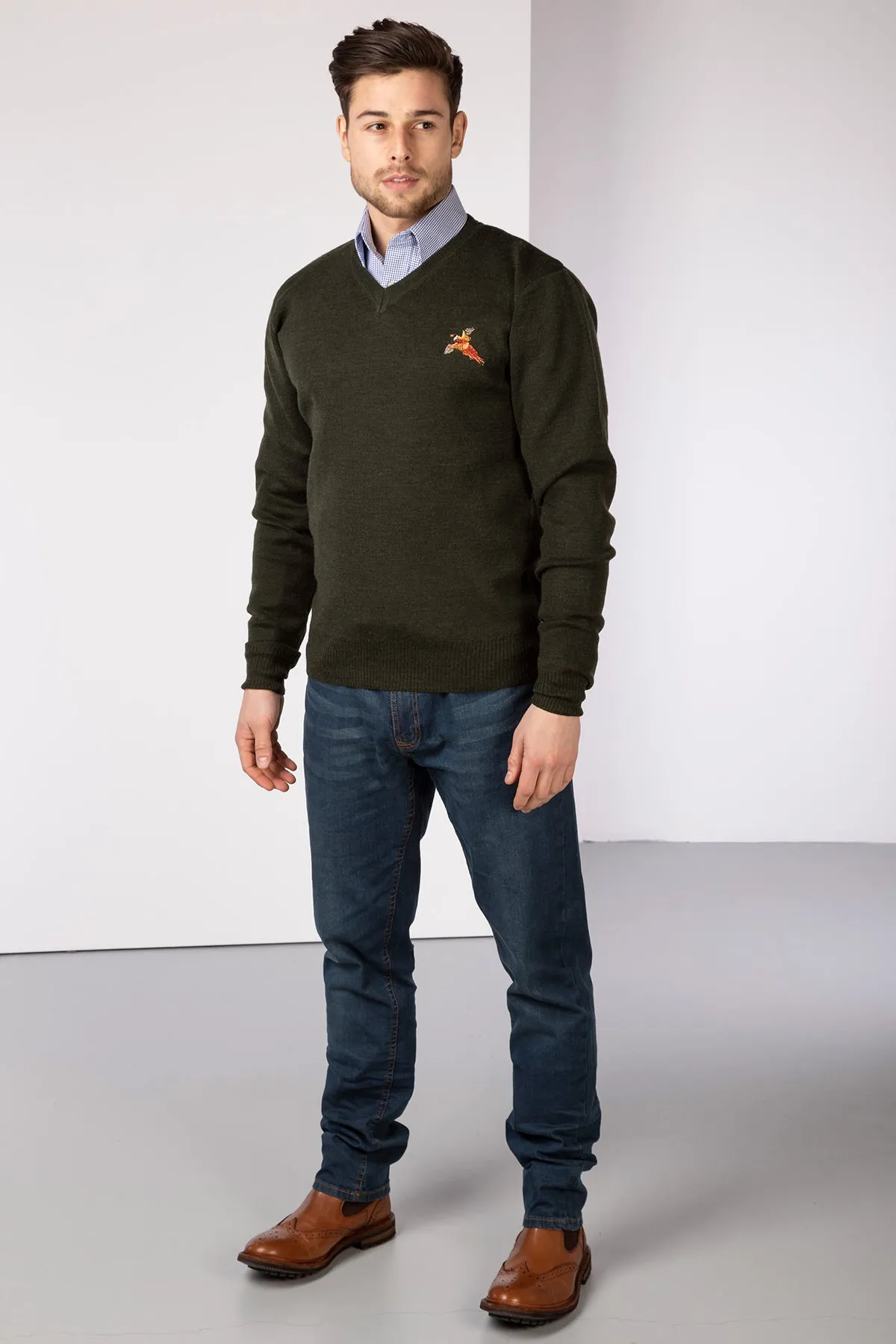 Men's Wykeham Pheasant V Neck Shooting Jumper