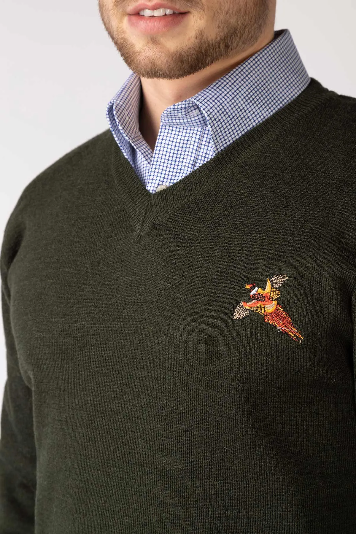 Men's Wykeham Pheasant V Neck Shooting Jumper