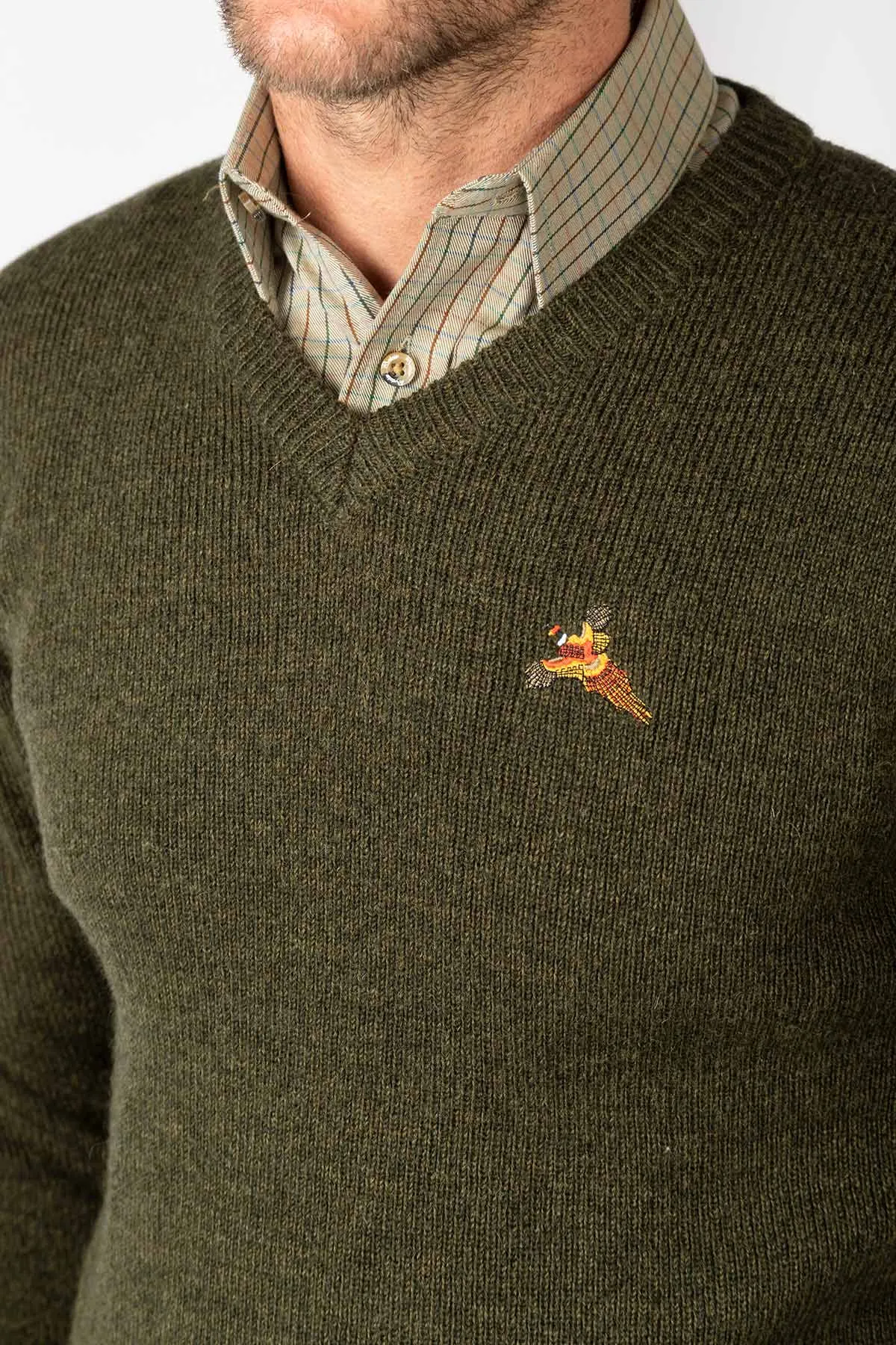 Men's Wykeham Pheasant V Neck Shooting Jumper