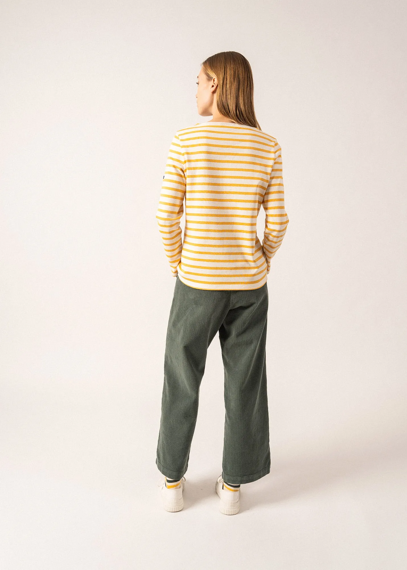 MERIDAME II - Authentic Breton Shirt | Heavyweight Cotton | Women Fit (IVORY / AMBER)