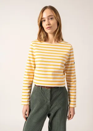MERIDAME II - Authentic Breton Shirt | Heavyweight Cotton | Women Fit (IVORY / AMBER)