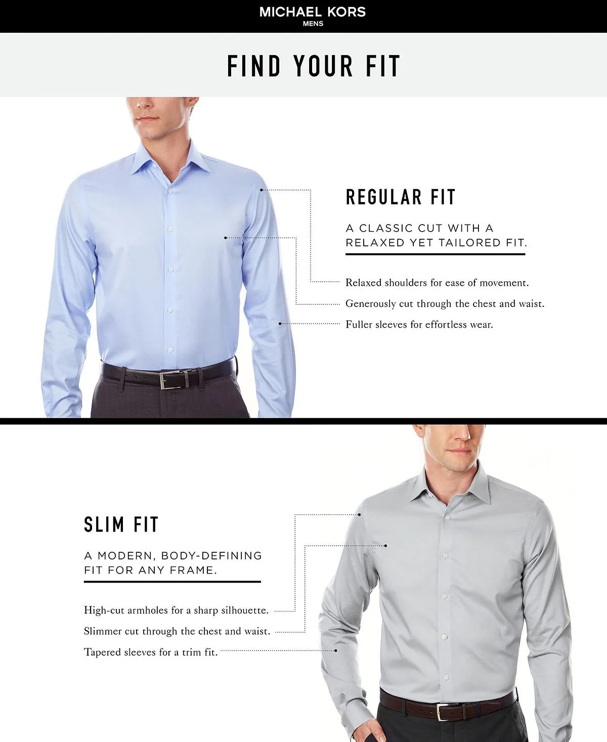 Michael Kors men's slim fit airsoft performance non-iron dress shirt, gray
